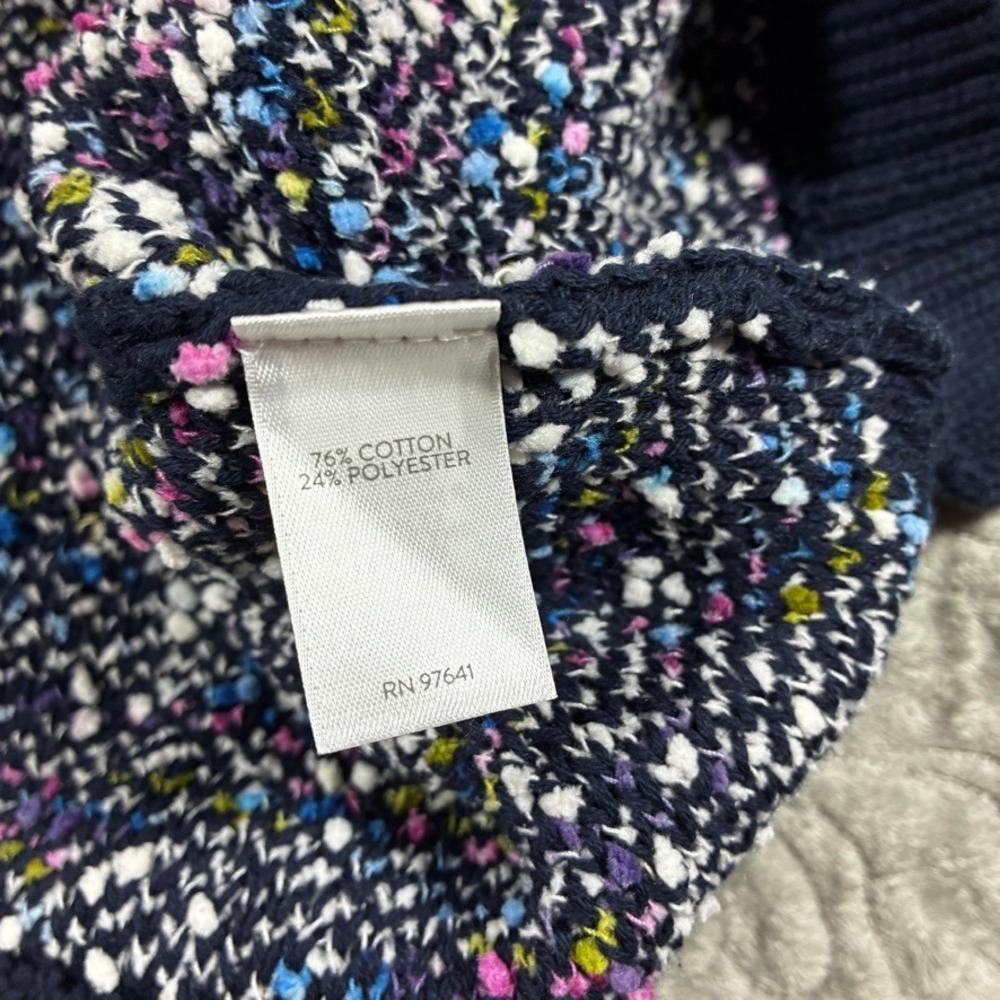 J Jill Snowflake Sweater Women's Size 2X Navy Blue Holiday Christmas Party - Picture 6 of 10